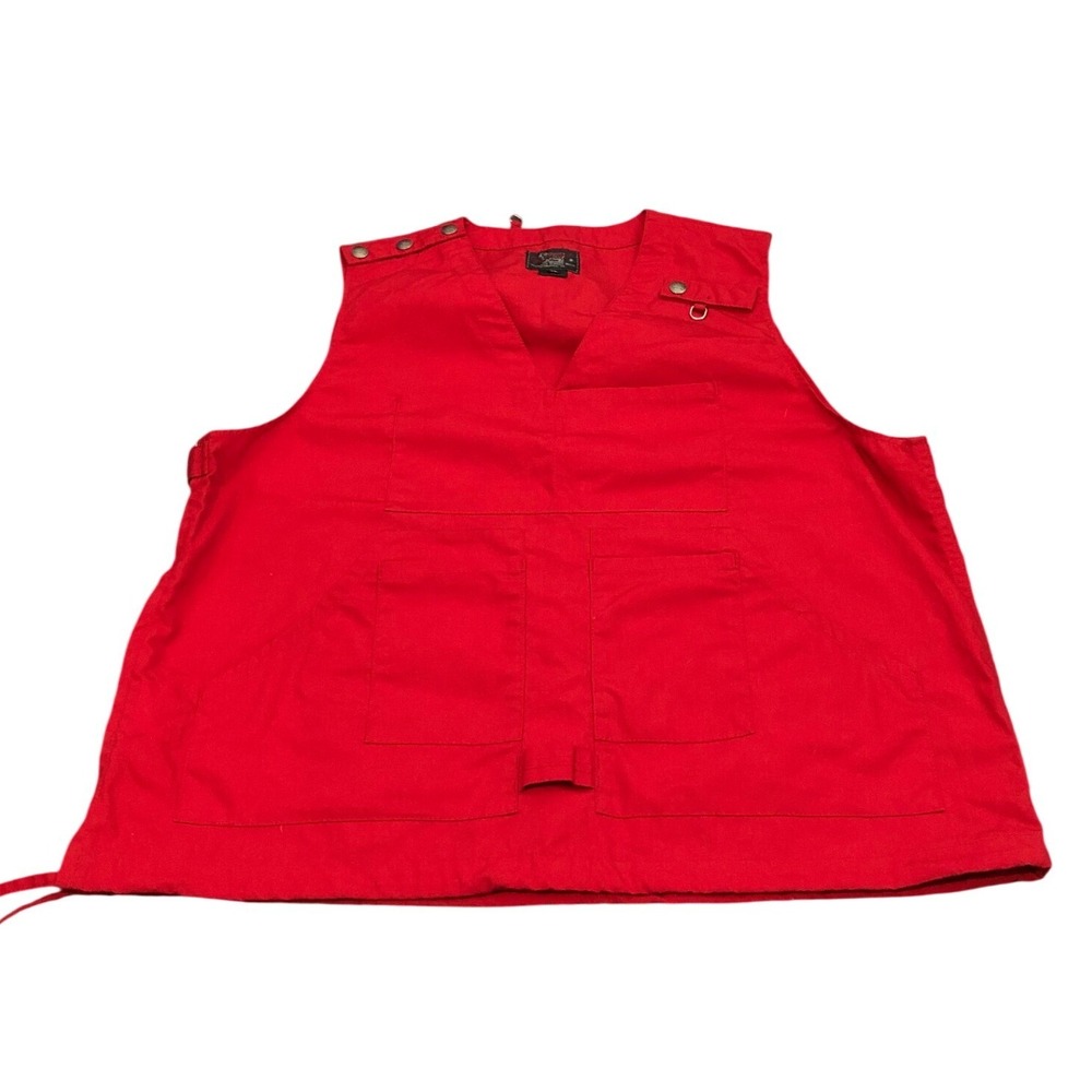 Woolrich Woolen Mills Hunting Vest Mens XL Red Utility Multi Pocket Made in USA